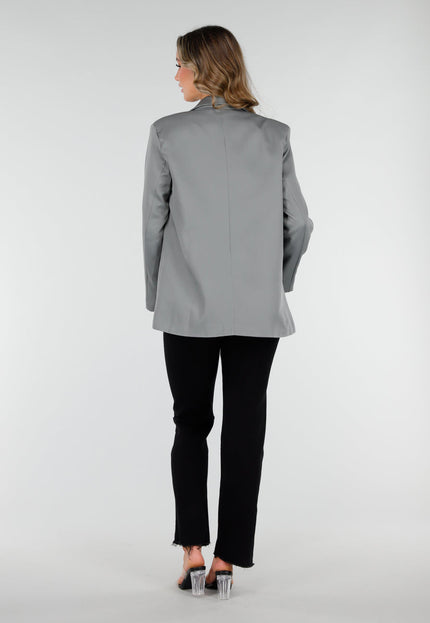 NEW210126 Double Breasted Grijze Blazer