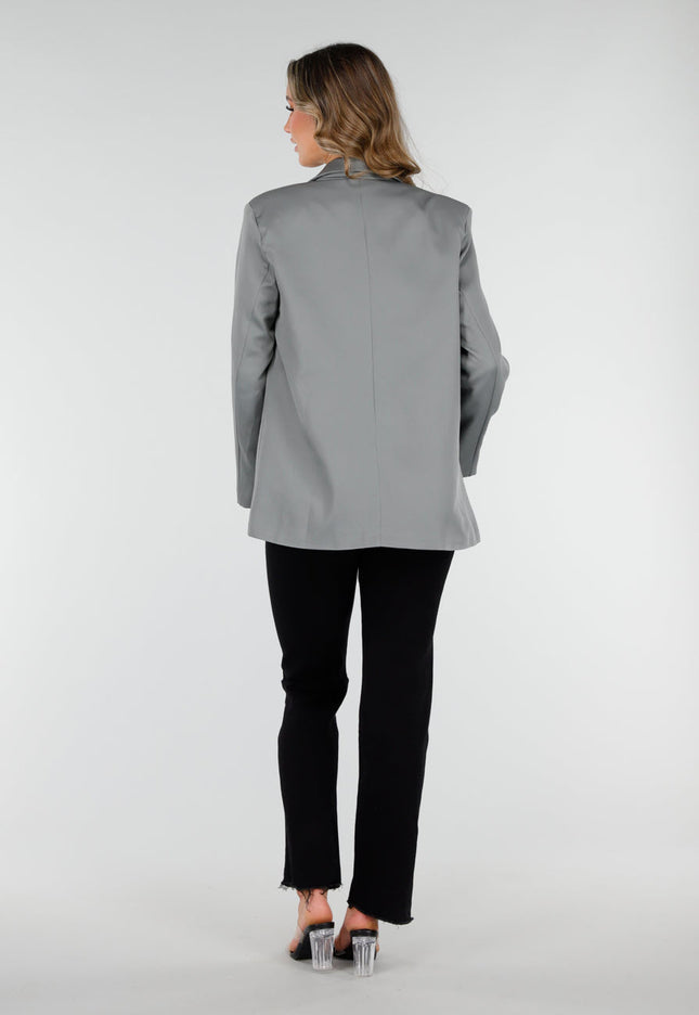 NEW210126 Double Breasted Grijze Blazer