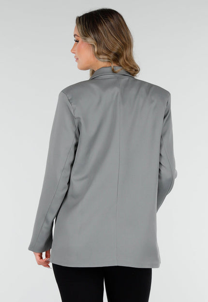 NEW210126 Double Breasted Grijze Blazer