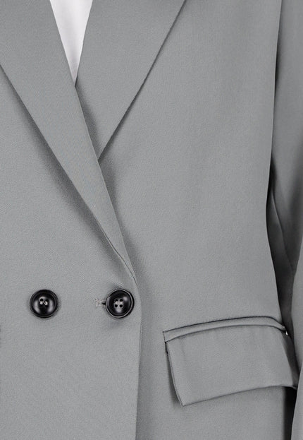NEW210126 Double Breasted Grijze Blazer