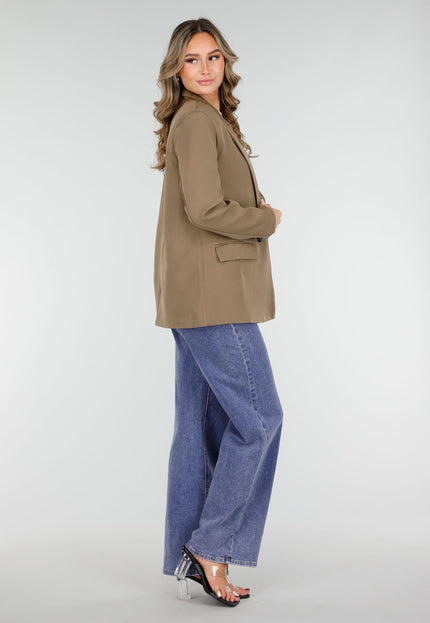 NEW210126 Double Breasted Blazer Khaki