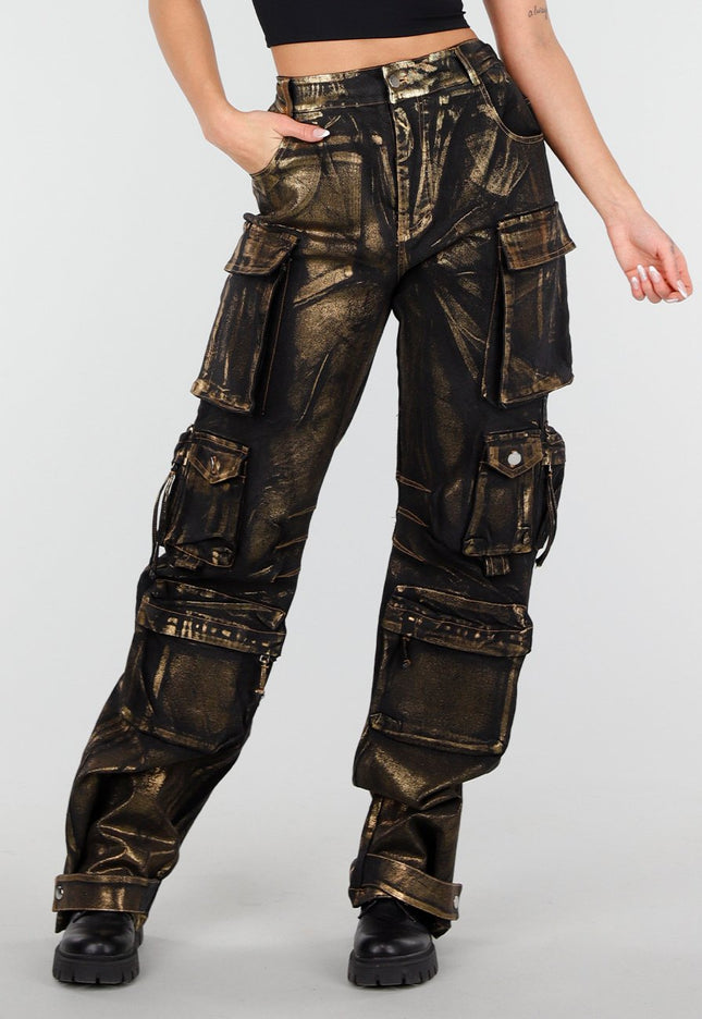 NEW210126 Gouden Tall Cargo Jeans