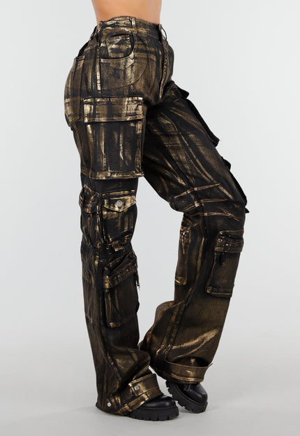 NEW210126 Gouden Tall Cargo Jeans