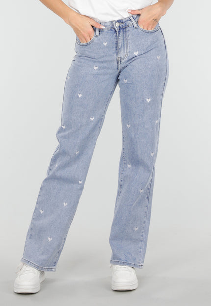 OP=OP.10.NL Lichtblauwe Hartjesprint Jeans