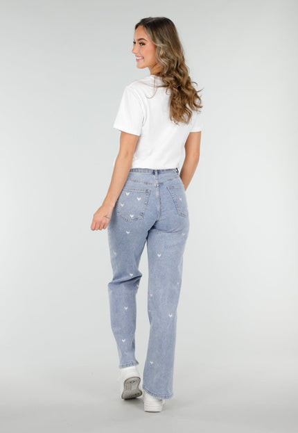 OP=OP.10.NL Lichtblauwe Hartjesprint Jeans
