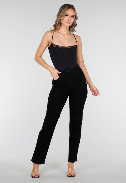 NEW210126 Zwarte Straight Leg Jeans