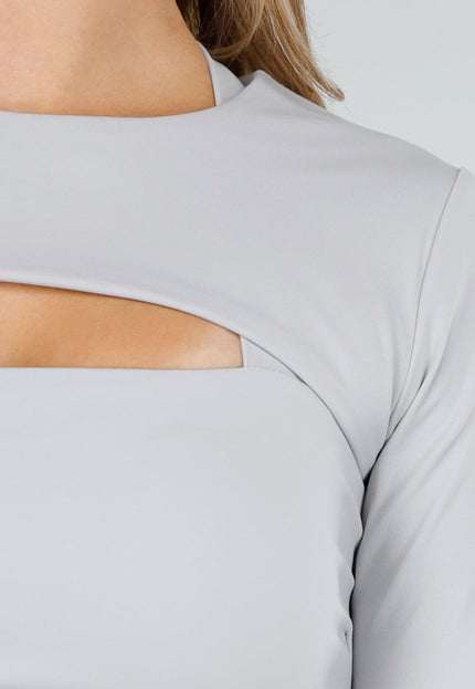 NEW210126 Lichtgrijze Strakke Bolero