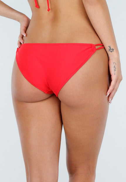 NEW210126 Rood Bikini Broekje met Ringen