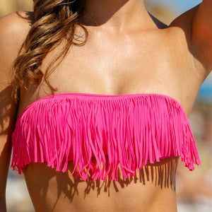NEW210126 Roze bandeau Bikini Top