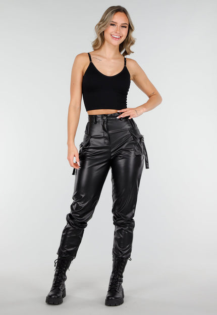 NEW210126 Zwarte Top met Gekruiste Rug