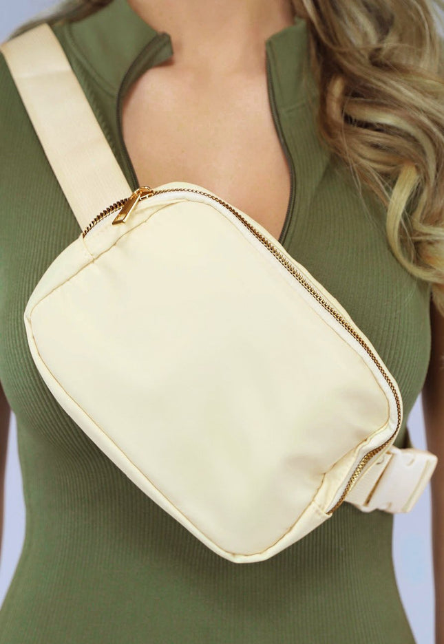 NEW2102 Beige Fanny Pack met Rits