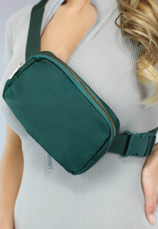 NEW2102 Donkergroen Festival Tasje met Rits