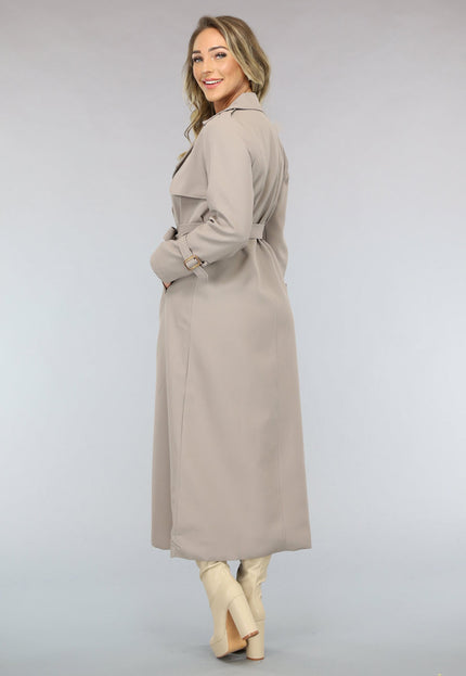 OP=OP.08.S Taupe Trenchcoat met Tailleband