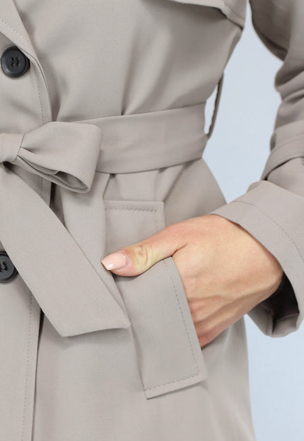 OP=OP.08.S Taupe Trenchcoat met Tailleband
