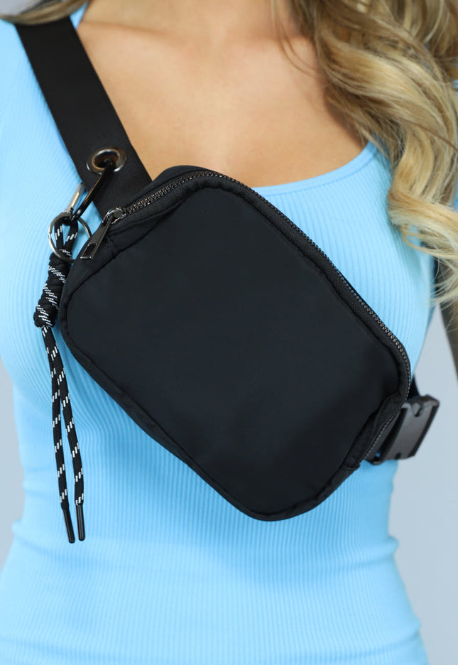NEW2102 Zwarte Fanny Pack met Karabijnhaak