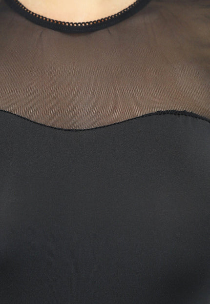 OP=OP.36.NL Zwarte Longsleeve Mesh Bodysuit