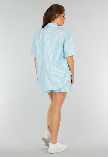 NEW210525 Azuurblauwe Set met Strepen en Stretchband