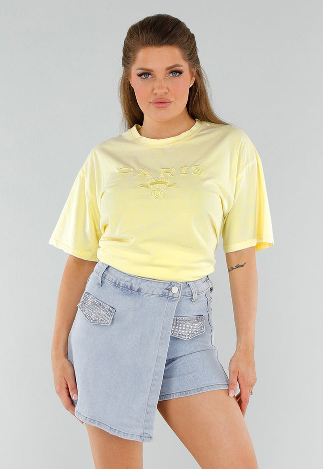 NEW210525 Butteryellow Cotton Shirt met Oversized Fit