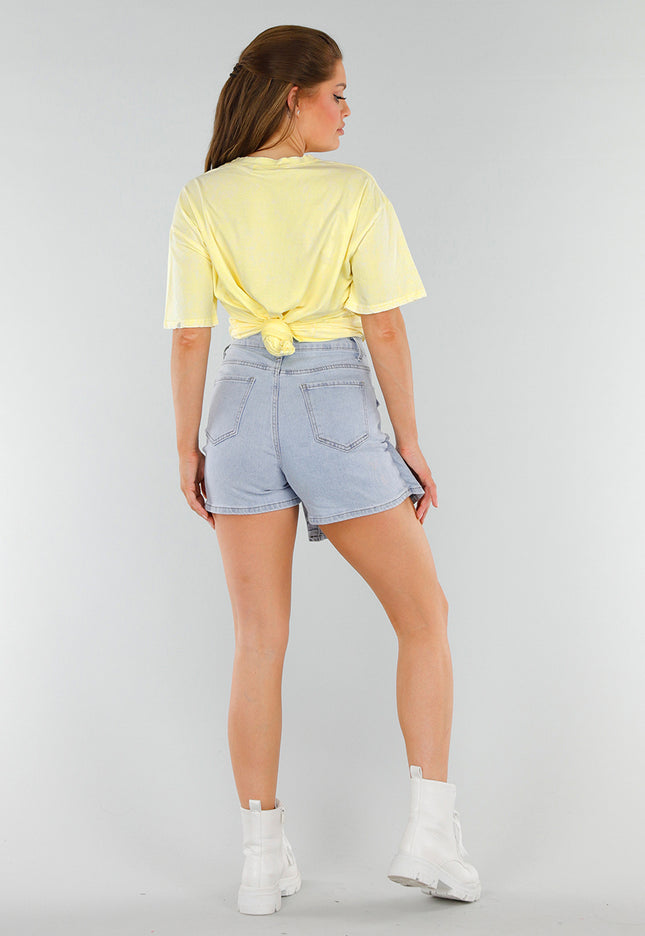 NEW210525 Butteryellow Cotton Shirt met Oversized Fit