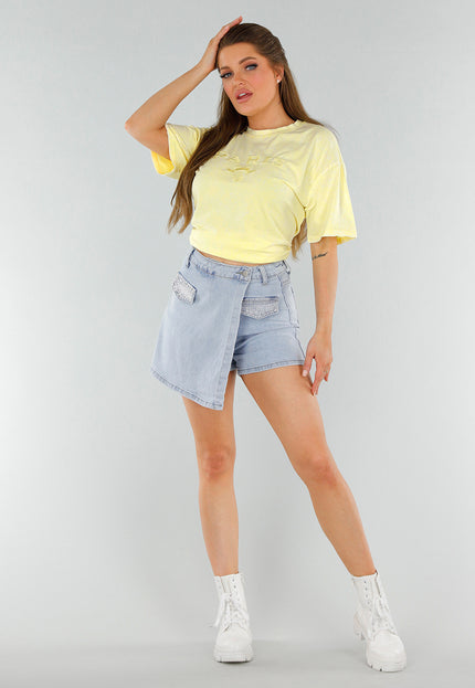 NEW210525 Butteryellow Cotton Shirt met Oversized Fit
