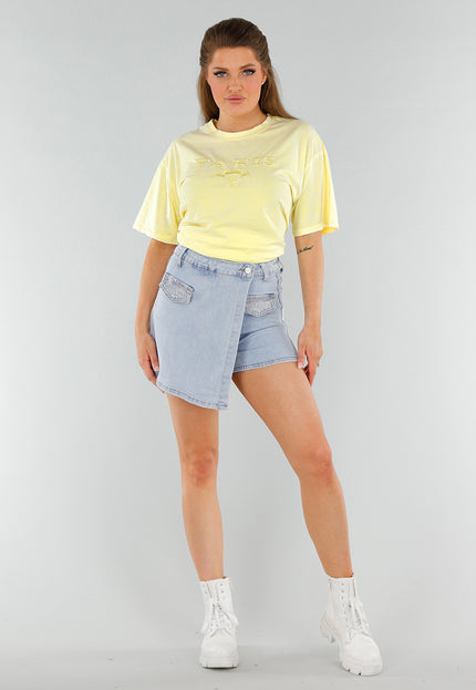 NEW210525 Butteryellow Cotton Shirt met Oversized Fit