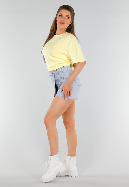 NEW210525 Butteryellow Cotton Shirt met Oversized Fit