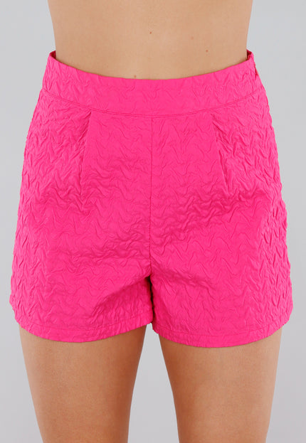 NEW210525 Fuchsia Set met Gilet en Structuurstof