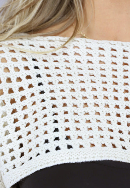 NEW2106 Beige Gehaakte Boho Bolero