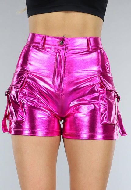 NEW2106 Hard Roze Metallic Cargo Short