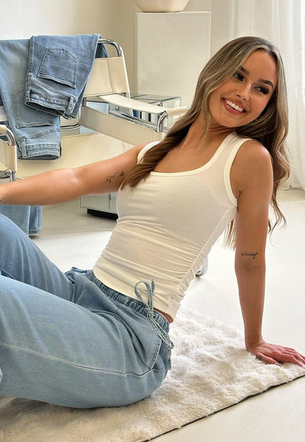 NEW2106 Witte Rib Tank Top