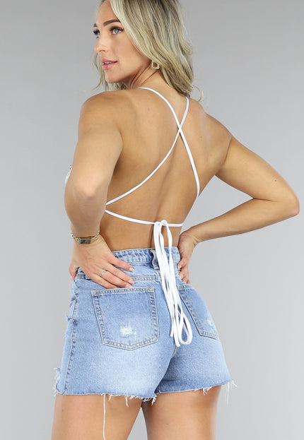 NEW2106 Zilveren Vlinder Top