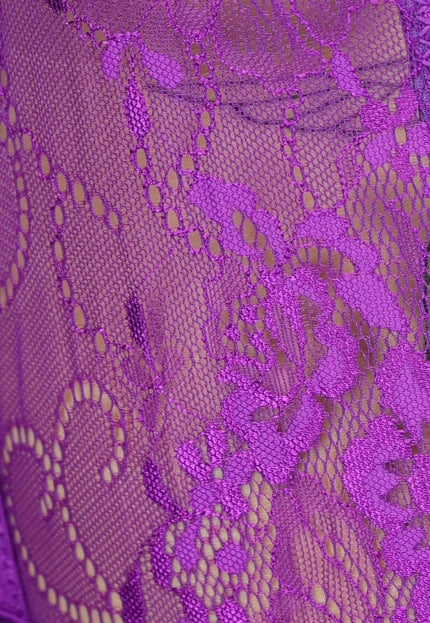 NEW2108 Paarse Kanten Lingerie Set met Handschoenen