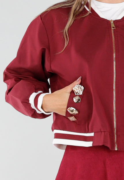 NEW211026 Bordeaux Bomberjack met Gouden Details