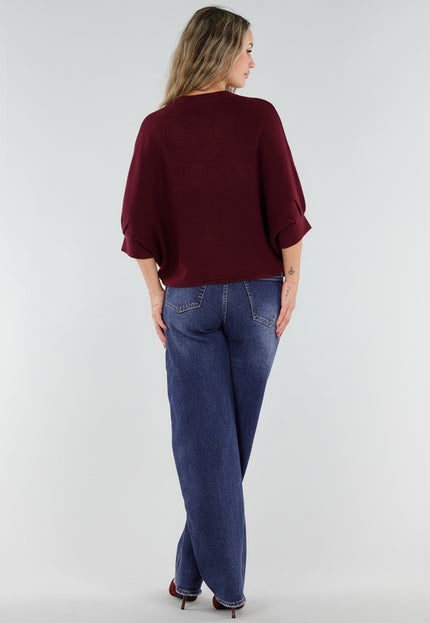 NEW211026 Bordeaux Vest met Sierknopen