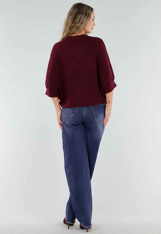 NEW211026 Bordeaux Vest met Sierknopen
