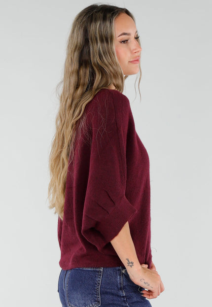 NEW211026 Bordeaux Vest met Sierknopen