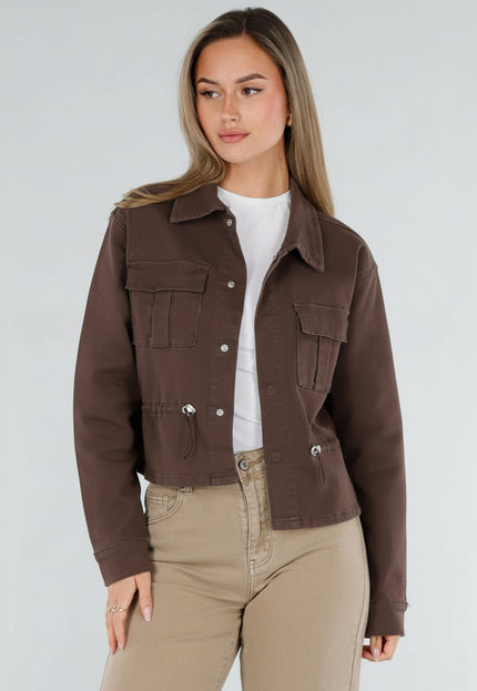 NEW211026 Bruin Kort Jasje met Taillekoord