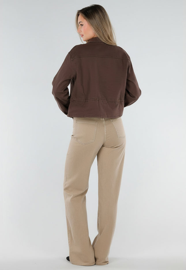 NEW211026 Bruin Kort Jasje met Taillekoord