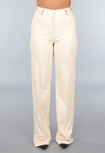NEW220125 Beige Tall Stretch Pantalon met Straight Leg