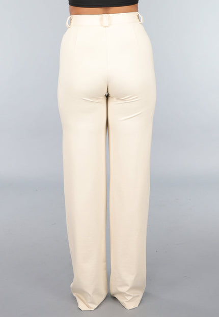 NEW220125 Beige Tall Stretch Pantalon met Straight Leg