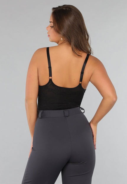 Corrigerende Zwarte Kanten Bodysuit