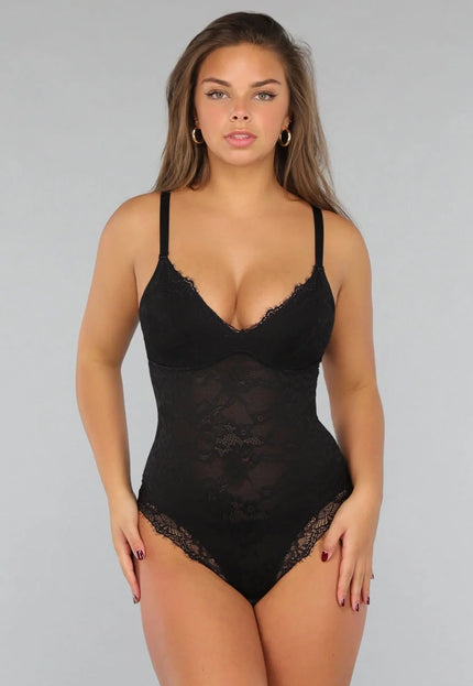 Corrigerende Zwarte Kanten Bodysuit