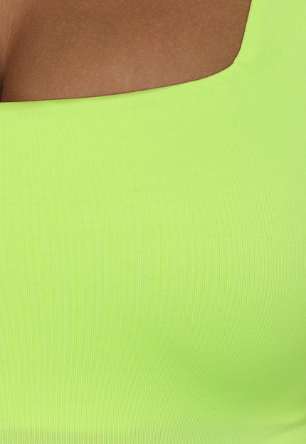 NEW220125 Noen Gele Vierkante Hals Bodysuit