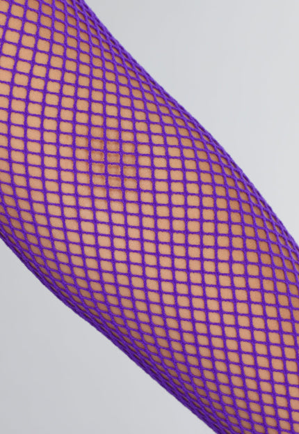 NEW220125 Paarse Fishnet Bodysuit met Bijpassende Bolero