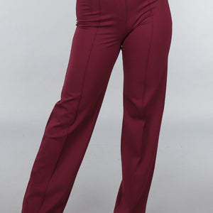 Rechte Tall Stretch Pantalon in Burgundy