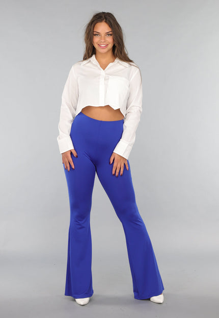 NEW220125 Royaal Blauwe Tall Stretch Flared Legging