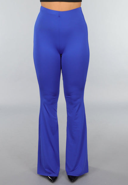 NEW220125 Royaal Blauwe Tall Stretch Flared Legging