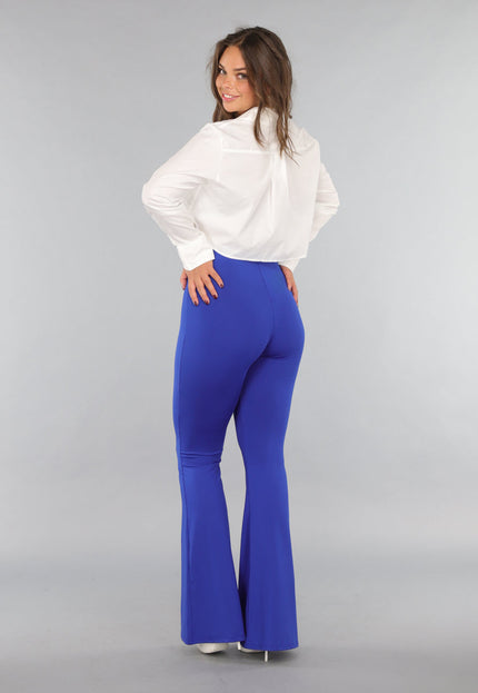 NEW220125 Royaal Blauwe Tall Stretch Flared Legging