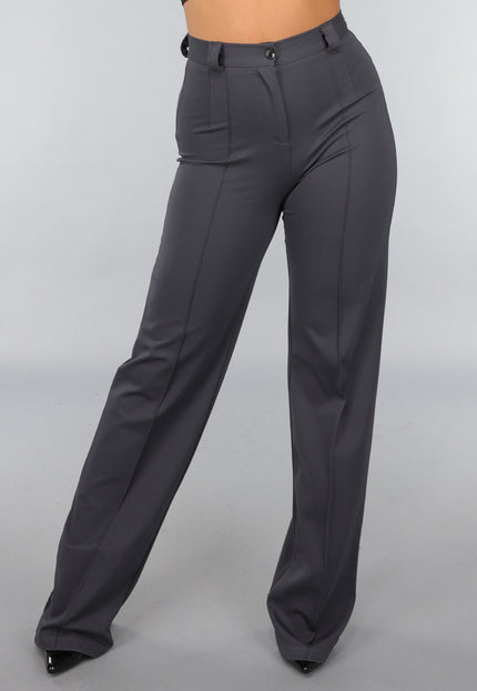 Tall Antraciet Pantalon met Stretch