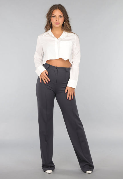 Tall Antraciet Pantalon met Stretch